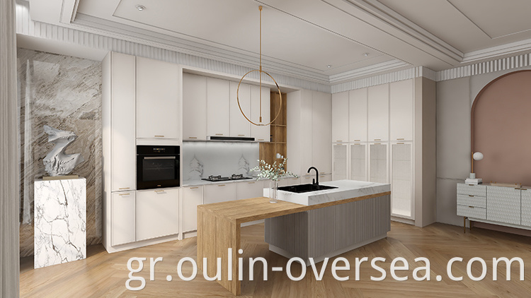 Luxury European design lacquer kitchen cabinets with island